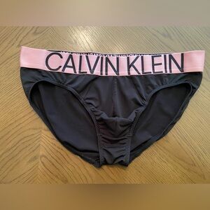 Calvin Klein Black Briefs with Pink Waistband